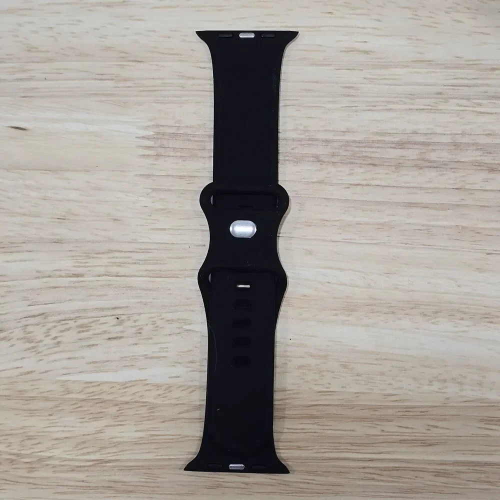 Black Christmas Silicone Sport Band Wrist Strap For Apple Watch 42/44/45/49mm